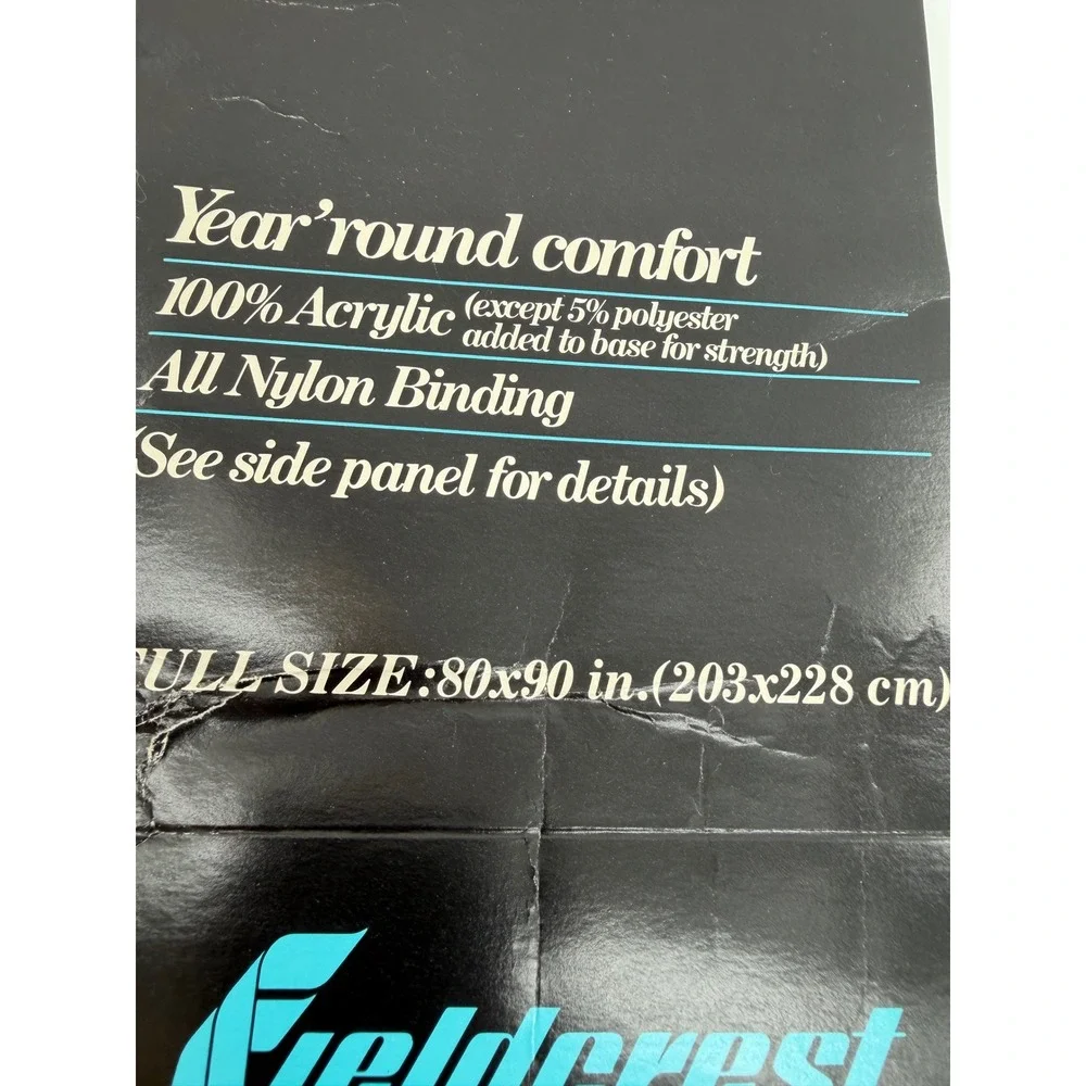 Fieldcrest Century 21 Blanket Full Size Yellow Vintage Acrylic NylonBinding New